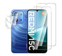 Pollachi [2+2 Tempered Glass for Xiaomi Redmi 15C 4G/5G/Xiaomi Poco C85,Screen Protector 2 Pack Camera lens protector, Tempered Glass Screen Protector,9H Hardness,Anti-Scratch,No Bubbles