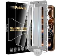 Pollachi [2 Pack] Screen Protector for iPhone 17 Pro Max with Dust-free Bin,iPhone 17 Pro Max Accessories Tempered Glass Film,Bubble Free Auto-Dust Removal,30 Seconds Installation