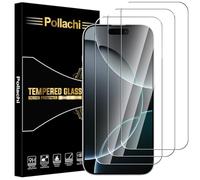 Pollachi for iPhone 16 Pro Screen Protector [3 Pack] Tempered Glass Film for iPhone 16 Pro,Protective Film 9H Hardness,Shatterproof,Anti Fingerprints,No Bubbles