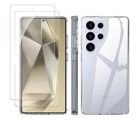 Pollachi for Samsung Galaxy S25 Ultra 5G Clear Case,and 2x Anti-Scratch Screen Protector,Soft Bumper Scratch Resistant Silicone Pad Shell[Not Yellowing] Shockproof