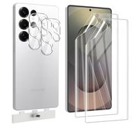 Pollachi for Samsung Galaxy S25 Ultra 5G Soft Screen Protector,2 Pack Flexible TPU Film [Not Glass] and 2 Pack Rear Camera Protector Film,Scratchproof,No Bubbles,Case Friendly