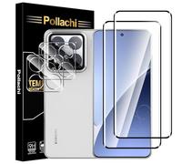 Pollachi for Xiaomi 15 Pro 5G Screen Protector,3D Full Coverage Curved Tempered Glass Film 2 Pack+2 Pack Camera lens protector,Mi 15 Pro 5G 9H Tempered Glass Screen Protector,9H Hardness,Anti-Scratch