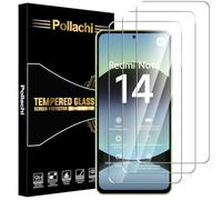 Pollachi for Xiaomi Redmi Note 14 4G Screen Protector [3 Pack] Tempered Glass Film for Redmi Note 14 4G,Protective Film 9H Hardness,Shatterproof,Anti Fingerprints,No Bubbles