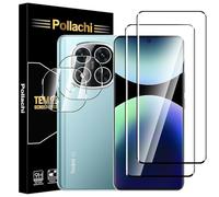 Pollachi for Xiaomi Redmi Note 14 Pro+/14 Pro Plus Screen Protector,3D Curved Tempered Glass Film 2 Pack+2 Pack Camera lens protector,Redmi Note 14 Pro plus/14 Pro+ 9H Tempered Glass Screen Protector