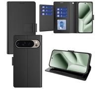 Pollachi Phone Case for Google Pixel 10 Pro XL(9 Cards),Google Pixel 10 Pro XL Accessories Flip Magnetic Case,PU Leather Foldable Wallet Cover with Reid Blocking,Holder and Stand[Black]