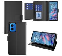 Pollachi Phone Case for Motorola Moto G34(9 Cards),Motorola Moto G34 Accessories Flip Magnetic Case, PU Leather Foldable Wallet Cover with Reid Blocking,Holder and Stand[Black]