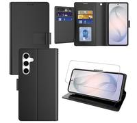 Pollachi Phone Case for Samsung Galaxy S26 5G(9 Cards) with 1 screen protector,Samsung Galaxy S26 5G Accessories Flip Magnetic Case, PU Leather Foldable Wallet Cover with Reid Blocking Stand[Black]