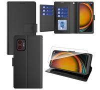 Pollachi Phone Case for Samsung Xcover 7 Pro 5G(9 Cards),Samsung Xcover 7 Pro 5G Accessories Flip Magnetic Case,PU Leather Foldable Wallet Cover with Reid Blocking,Holder and Stand[Black]