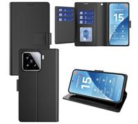 Pollachi Phone Case for Xiaomi 15 5G(9 Cards),Xiaomi 15 5G Accessories Flip Magnetic Case, PU Leather Foldable Wallet Cover with Reid Blocking,Holder and Stand[Black]