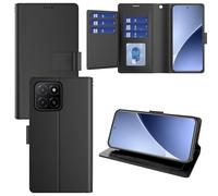 Pollachi Phone Case for Xiaomi 15 Pro(9 Cards),Xiaomi 15 Pro Accessories Flip Magnetic Case, PU Leather Foldable Wallet Cover with Reid Blocking,Holder and Stand[Black]