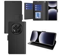 Pollachi Phone Case for Xiaomi Redmi 14 Pro 5G(9 Cards),Xiaomi Redmi 14 Pro 5G Accessories Flip Magnetic Case,PU Leather Foldable Wallet Cover with Reid Blocking,Holder and Stand[Black]