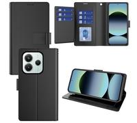 Pollachi Phone Case for Xiaomi Redmi Note 14 4G(9 Cards),Xiaomi Redmi Note 14 4G Accessories Flip Magnetic Case, PU Leather Foldable Wallet Cover with Reid Blocking,Holder and Stand[Black]