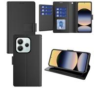 Pollachi Phone Case for Xiaomi Redmi Note 14 5G(9 Cards),Xiaomi Redmi Note 14 5G Accessories Flip Magnetic Case, PU Leather Foldable Wallet Cover with Reid Blocking,Holder and Stand[Black]