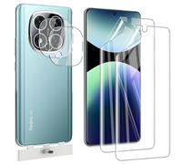 Pollachi Soft Screen Protector for Xiaomi Redmi Note 14 Pro+/14 Pro Plus,2 Pack Flexible TPU Film [Not Glass] and 2 Pack Rear Camera Protector Film,Scratchproof,No Bubbles,Case Friendly