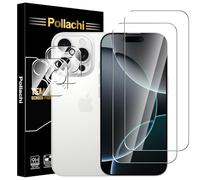 Pollachi Tempered Glass for iPhone 16 Pro (6.3 Inch) Screen Protector 2 Pack+2 Pack Camera lens protector,iPhone 16 Pro 9H Tempered Glass Screen Protector,9H Hardness,Anti-Scratch,No Bubbles