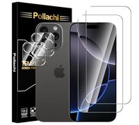 Pollachi Tempered Glass for iPhone 16 Pro Max (6.9 Inch) Screen Protector 2 Pack+2 Pack Camera lens protector,iPhone 16 Pro Max 9H Tempered Glass Screen Protector,9H Hardness,Anti-Scratch