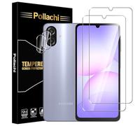 Pollachi Tempered Glass for Samsung Galaxy A07 Screen Protector 2 Pack+2 Pack Camera lens protector,Samsung Galaxy A07 Tempered Glass Screen Protector,9H Hardness,Anti-Scratch,No Bubbles