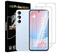 Pollachi Tempered Glass for Samsung Galaxy S24 FE 5G Screen Protector 2 Pack+2 Pack Camera lens protector,Samsung Galaxy S24 FE 5G Tempered Glass Screen Protector,9H Hardness,Anti-Scratch,No Bubbles