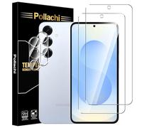 Pollachi Tempered Glass for Samsung Galaxy S25 5G Screen Protector 2 Pack+2 Pack Camera lens protector,Samsung S25 9H Tempered Glass Screen Protector,9H Hardness,Anti-Scratch,No Bubbles