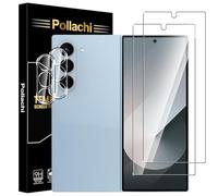 Pollachi Tempered Glass for Samsung Galaxy Z Fold 6 Screen Protector [2+2 Pack Camera lens protector,Samsung Z Fold 6 9H Tempered Glass Screen Protector,9H Hardness,Anti-Scratch,HD No Bubbles
