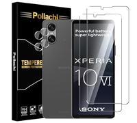Pollachi Tempered Glass for Sony Xperia 10 VI Screen Protector [2+2 Pack Camera lens protector,Sony 10 VI 9H Tempered Glass Screen Protector,9H Hardness,Anti-Scratch,HD No Bubbles