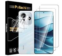 Pollachi Tempered Glass for Xiaomi Redmi Note 14 5G Screen Protector 2 Pack+2 Pack Camera lens protector,Xiaomi Redmi Note 14 9H Tempered Glass Screen Protector,9H Hardness,Anti-Scratch,No Bubbles