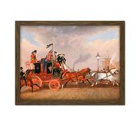 Pollard Last Mail Coaches Newcastle Tyne Painting Artwork Framed Wall Art Print 18X24 Inch