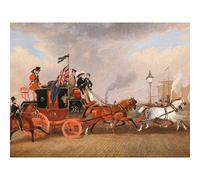 Pollard Last Mail Coaches Newcastle Tyne Painting Large XL Wall Art Canvas Print