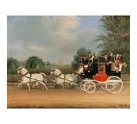 Pollard London Farringdon Coach Buckland House Painting Large Wall Art Poster Print Thick Paper 18X24 Inch