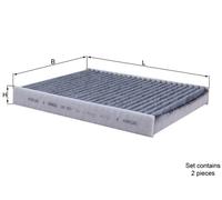 Pollen / Cabin Filter fits BMW Mahle 64116809933 64116991537 64119163329 Quality