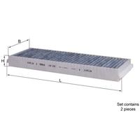 Mahle Cabin air filter element with activated carbon Lak239/S 70566668 - 2 Pack