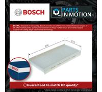 Bosch 1 987 432 206 Interior Air Filter Fits Citroen Dispatch 2.0 HDi 95 '07-'22