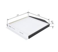 BOSCH Cabin Filter for Volvo S60 B5244S2 2.4 Litre July 2000 to July 2010