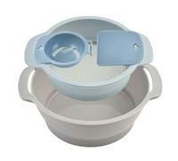 Pollen Sieve Set, 24.5cm Round Flour Sifter Fine Mesh Strainer Basket Kitchen Mesh Sive Cooking with Handle Stackable Trimming Tray Flour Sifter for Baking