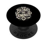 Pollinate And Dominate Retro Bee Conservation PopSockets Adhesive PopGrip
