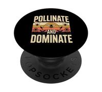 Pollinate And Dominate Retro Bee Conservation PopSockets Adhesive PopGrip