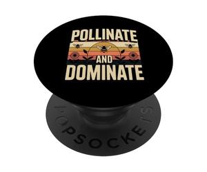 Pollinate And Dominate Retro Bee Conservation PopSockets Adhesive PopGrip
