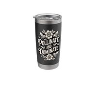 Pollinate and Dominate Retro Bee Conservation Stainless Steel Insulated Tumbler