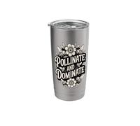 Pollinate and Dominate Retro Bee Conservation Stainless Steel Insulated Tumbler