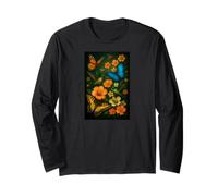 Pollinator Butterflies, Bees, Hummingbirds Among Blossoms Long Sleeve T-Shirt