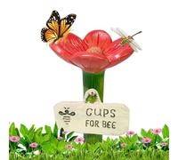 Pollinator Drinking Well - Colorful Butterfly Cups, Vibrant Flower Waterer with Petal Perch Design, Hygienic UV Resistant Material, Ideal for Backyard Lawn Driveway Bird Bath Addition