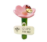 Pollinator Drinking Well - Colorful Butterfly Cups, Vibrant Flower Waterer with Petal Perch Design, Hygienic UV Resistant Material, Ideal for Backyard Lawn Driveway Bird Bath Addition