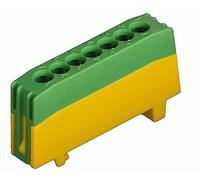 Pollmann protective conductor terminal block PE7-F2, 7-pin, green/yellow, 1 piece
