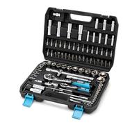 POLLOR 94 Piece Socket Set, 1/4" & 1/2" Inch Drive 72 Teeth Ratchet Wrench with Case, DIY Tools, Bits Set, for Home, Garage, Car, Workshop, Professional