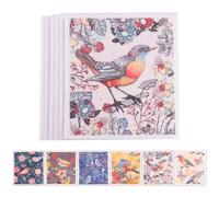 Polly Online Swedish Dishcloths for Kitchen,6 Pack Cloth Paper Towels Reusable Washable,Super Absorbent Dish Towels,No Odor,Biodegradable,Flowerbirds Design