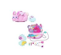 Polly Pocket Wearable Travel Toy with 2 Micro Dolls and 12 Accessories Including Pets, 2-in-1 Bunny Fun Compact Purse Playset with Bunny Unicorn Theme, JFT88