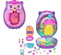 Polly Pocket Hedgehog Mom & Baby Purse Playset with 2 Dolls
