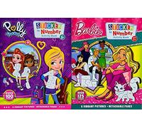 Polly Pocket and Barbie Sticker By Number Activity Book Set
