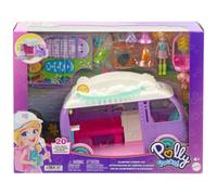 Polly Pocket Doll Pet Play Set Travel Toy with Camping Food Accessories RV Glamping