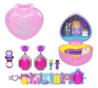 POLLY POCKET Keepsake Collection Royal Ball Jewelry Set, Unicorn Castle Theme, 2 Dolls, Ring & Ring Box, Earrings, Bracelet, Ages 4 Years Old & Up